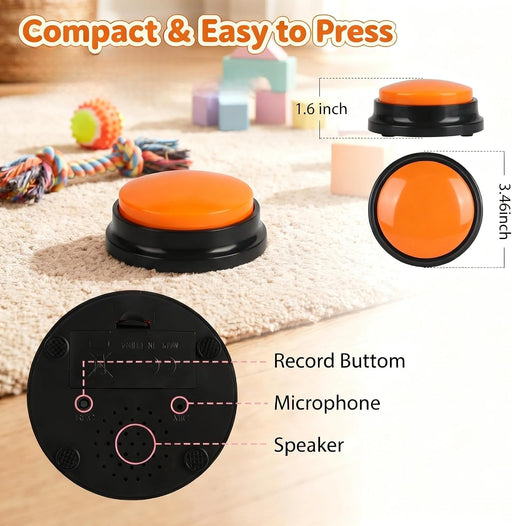 4 Color Voice Recording Button, Dog Buttons for Communication Pet Training Buzzer, 30 Second Record & Playback, Funny Gift for Study Office Home - 4 Color Packs