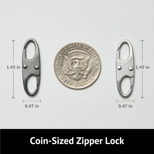 Anti Theft Zipper Clips, Travel Essentials, Carabiner, 4Pcs Grey