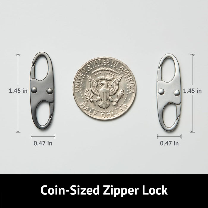 Anti Theft Zipper Clips, Travel Essentials, Carabiner, 4Pcs Grey
