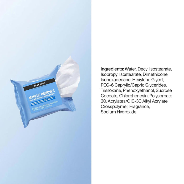 Makeup Remover Towelettes, Daily Single Face Towelettes, 20 Ct