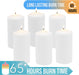 Unscented White Tall Pillar Candles, 65 Hour Burning Candle Pillars, Perfect for Decor, Weddings, Emergencies 3" X 6", 6