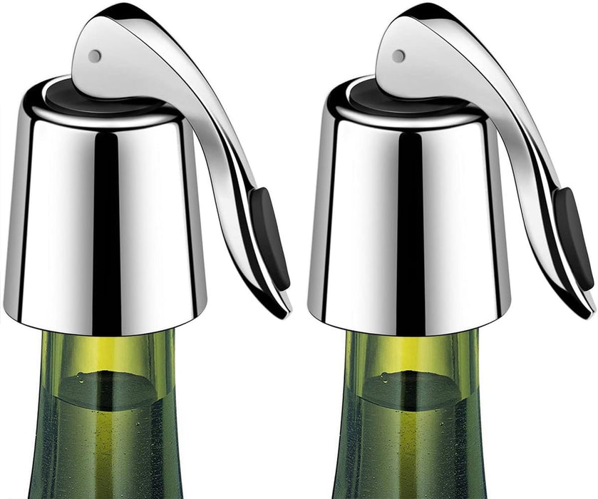 2-Pack Wine Stoppers, Airtight Seals to Keep Wine Fresh, Easy Press-to-Seal