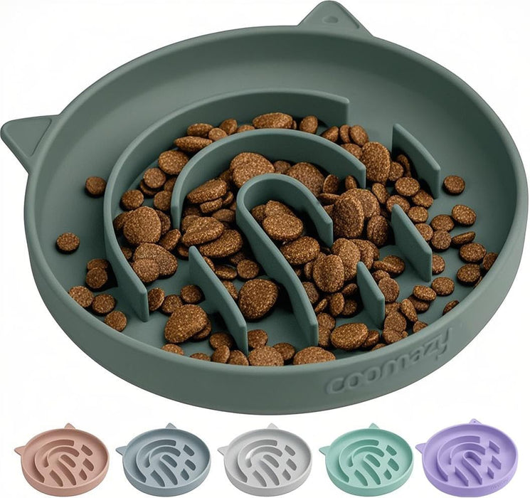 Slow Feeder Cat Bowl Silicone Pet Puzzle Feeder for Slow Eating