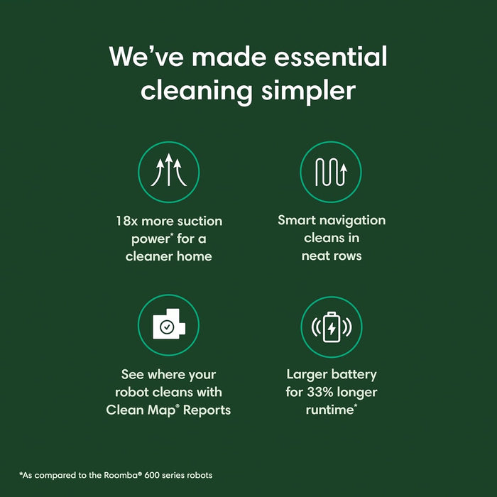 Roomba Vac Robot Vacuum (Q0120) - Easy to Use, Power-Lifting Suction, Multi-Surface Cleaning, Smart Navigation Cleans in Neat Rows, Self-Charging, Alexa