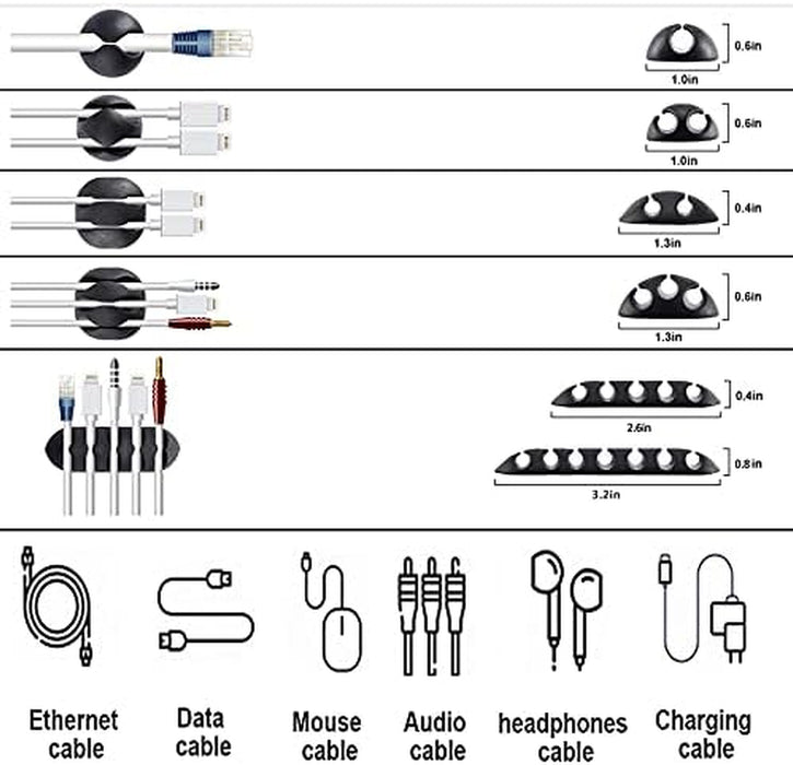 Cord Management Organizer Kit 4 Cable Sleeve split 192PCS Cable Management
