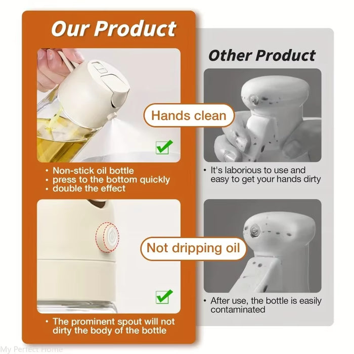 200 mL Kitchen Oil Sprayer Bottle — Black