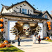 Halloween Garage Door Cover 16x7 FT, Realistic Garage Scene Design