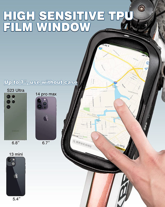 Bike/Bicycle Phone Front Frame Bag, Waterproof, Tube Cycling Pouch