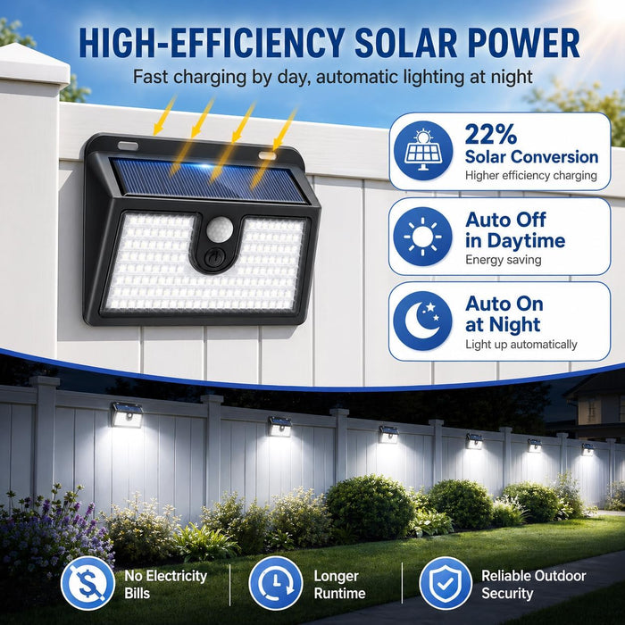 [6 Packs] Solar Motion Sensor Outdoor Lights, Super Bright Solar Lights Outdoor Waterproof, 3 Lighting Modes Security Wa