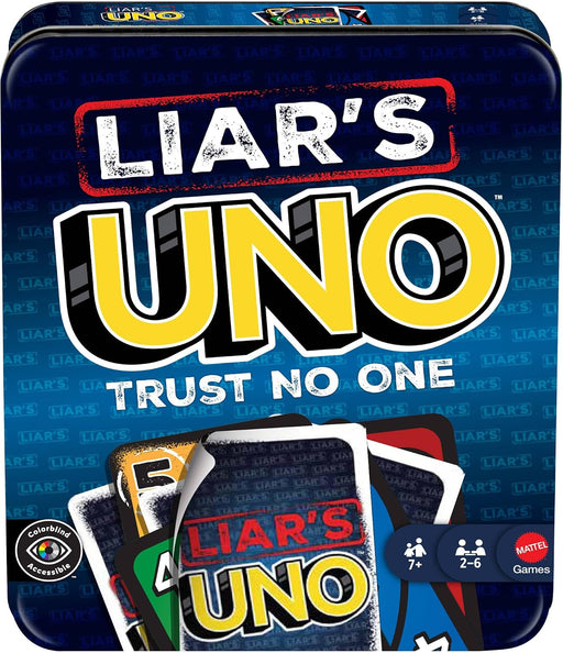 Liar’s UNO Card Game in Storage Tin,Ages 7+, 2-6 Players
