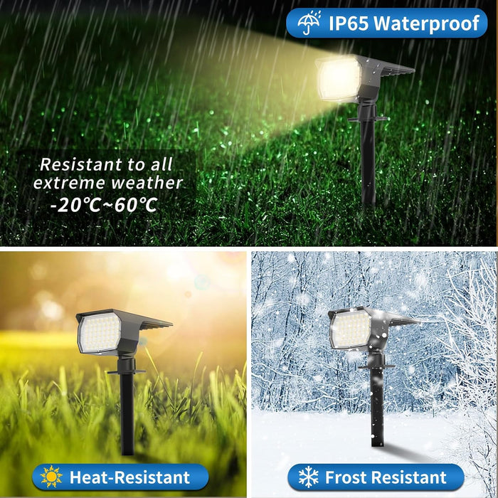 Solar Spot Lights Outdoor Waterproof Spotlights 12 Pack Warm White