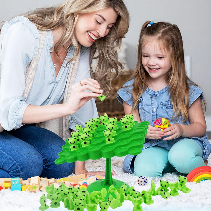 Frog Balance Game Toys,Balance Game Tree Two-Player Parent-Child Interactive Family Tabletop Puzzle Montessori Toy,Frogs Board for Kids and Adults (Frog)