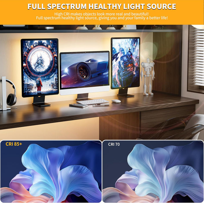 COB LED Strip Lights 5V USB Powered Dotless Super Bright Dimmable LED Lights 3000K Warm White 6.56ft TV Backlights,Flexible 3M Adhesive Under Cabinet Light for Bedroom,Kitchen,Shelf Lighting