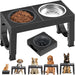 Elevated Dog Bowls Large Breed Raised Dogs Bowl Stand Large/Medium Sized Dog Slow Feeder Dogs Bowls Food Water Stands 5 Heights Adjustable 9/11/12/14in Pet Feeder Dish Station