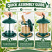 Metal Bird Feeders for Outdoors Hanging, 360° Feeding Tray, Green