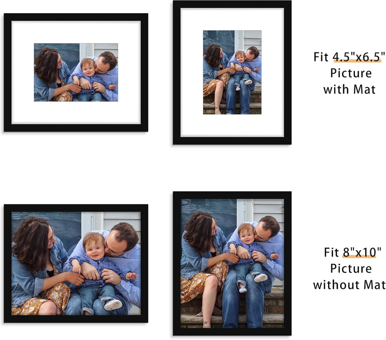 8x10 Picture Frame Set of 12, Modern Gallery Wall Frames, Black