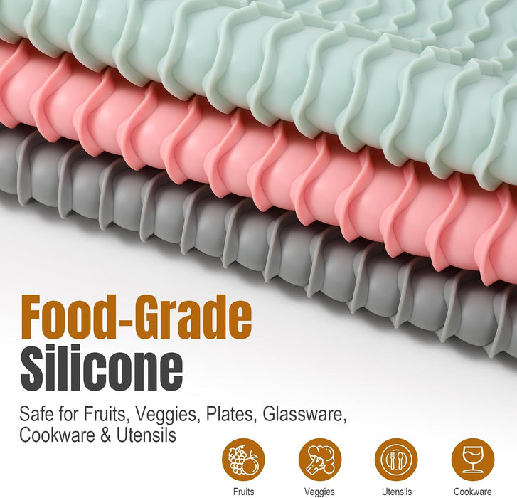 2 Pack Silicone Dish Drying Mat for Kitchen Counter Shower Caddy Rack Waterproof Under Sink Placemats Trivets Coffee Bar Accessories Utensil Holder Essentials Home Dining Decor Must Haves 2026