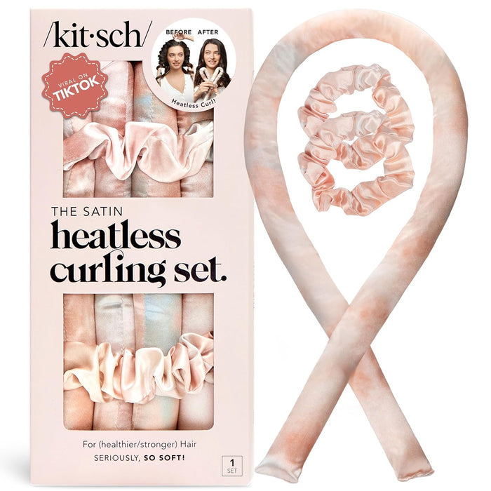 Satin Heatless Curls Overnight Set - Sunset Tie Dye