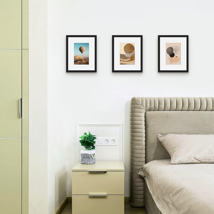 8x10 Picture Frame Set of 12, Modern Gallery Wall Frames, Black
