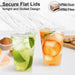 100 Pack 16 oz Clear Plastic Cups with Lids and Straws