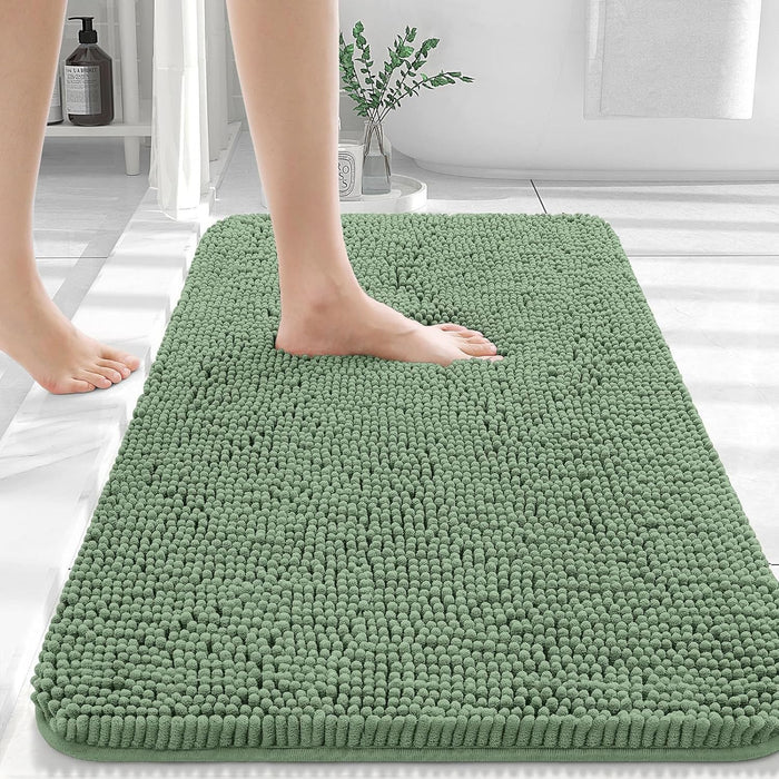 Bathroom Rugs 30X20, Extra Soft Absorbent Chenille Bath Rugs, Rubber Backing Quick Dry, Machine Washable Bath Mats for Bathroom Floor, Tub and Shower, Home Decor Accessories, Grey