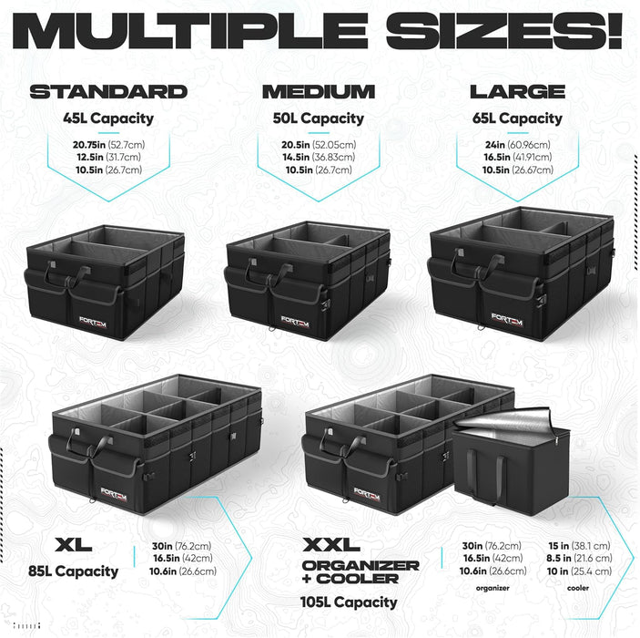 Trunk Organizer - Foldable Car Organizer & Storage for SUVs & Trucks