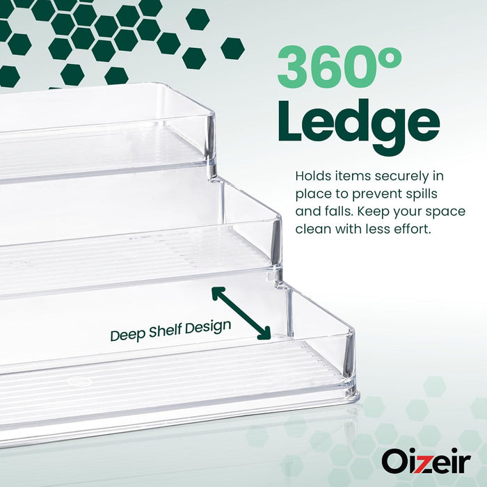 Clear Acrylic 3-Tier Spice Rack, Cabinet Pantry Organizer