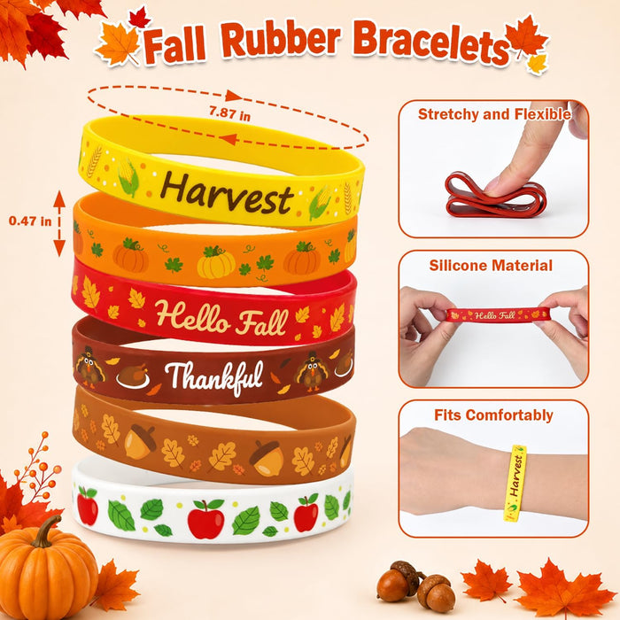 20PCS Fall Silicone Bracelets Party Favors Gifts Accessories