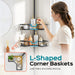 Shower Caddy Tension Pole: 4-Tier Adjustable Corner Organizer Black
