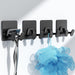 Adhesive Shower Hooks for Inside - Extra Sticky Stainless, Razor Holder Shower Accessories, Wall Mounted Self-Adhesive D
