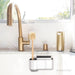 simplehuman Sink Caddy, Sponge Holder for Kitchen Sink with Compartment Dividers, 4 Suction Cups & Wire Ledge Hanger for Secure Mount, Vented Base for Fast Drying, Brushed Stainless Steel