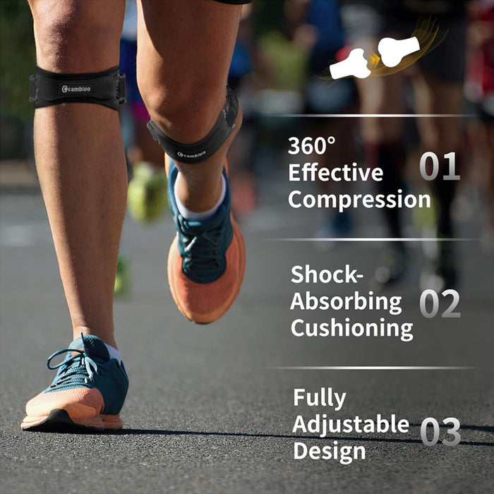 2 Pack Patella Tendon Knee Straps, Knee Brace for Women & Men with Extra Straps, Patella Bands for Pain Relief, Osgood S