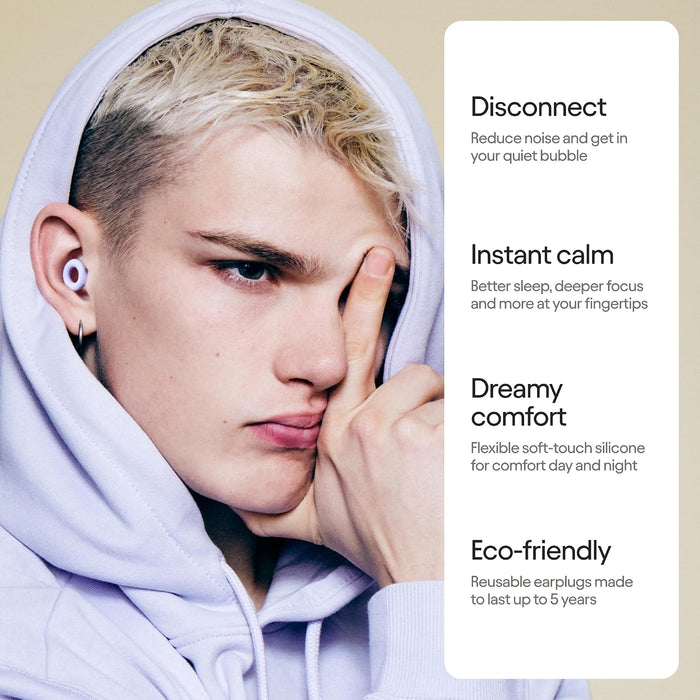 Quiet 2 Ear Plugs - Ultra-Comfy Reusable Hearing Protection for Sleep