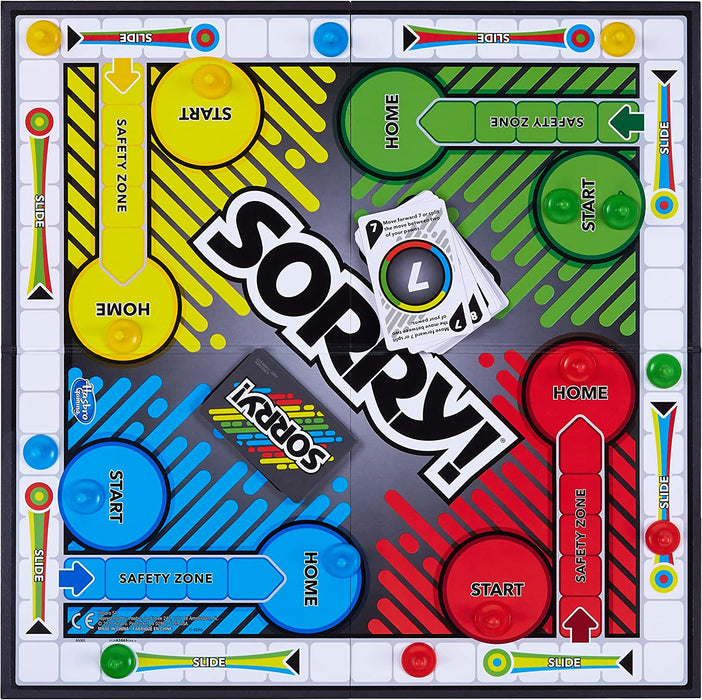 Sorry! Board Game for Kids Ages 6 and Up; Classic Hasbro Board Game; Each Player Gets 4 Pawns; Family Game