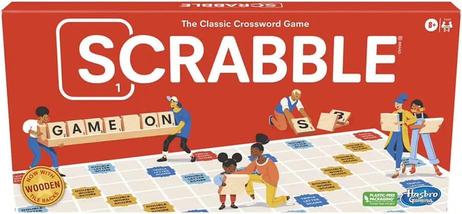 Scrabble Board Game, Classic Word Games for Kids Ages 8 and Up, Fun Family Game for 2-4 Players, The Classic Crossword Game