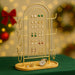 Jewelry Holder Organizer Earring Display - Earring Storage Tree Stands Towers With 6 Hooks 300 Studs Wood Tray Gold Metal Rack