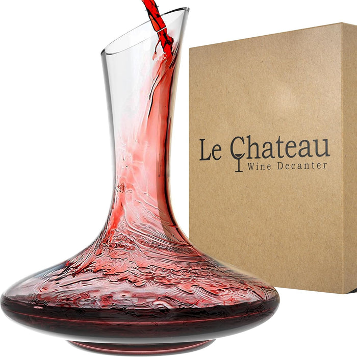 Large Elegant Crystal Wine Decanter with Built-in Aerator