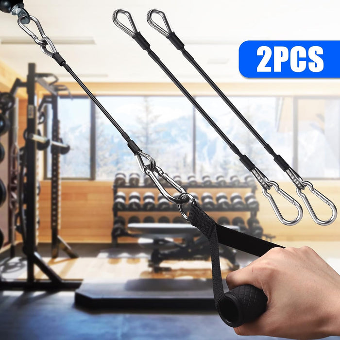 2PCS Gym Extension Cable, 10/20/39in Cable Machine Attachment