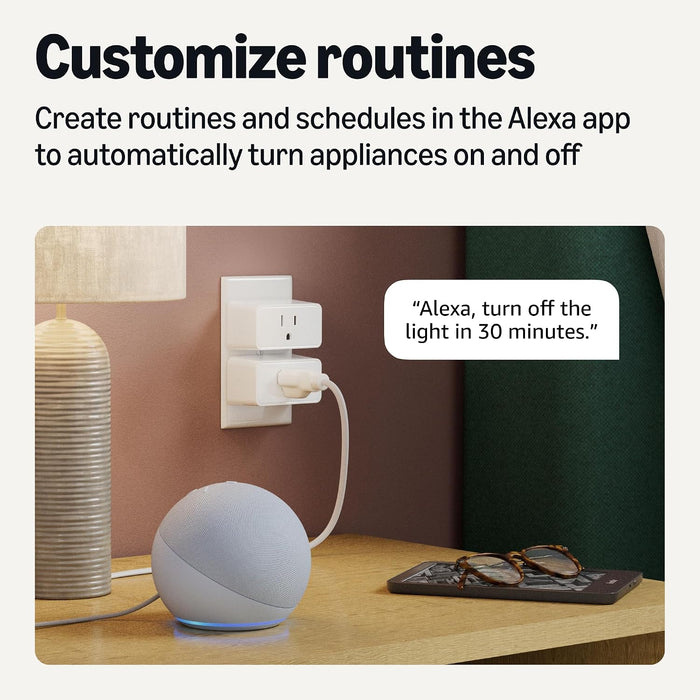 Smart Plug, Works with Alexa Only, Voice Control, Remote APP Control, Schedule, Compact Design, Versatile, 2.4 GHz Wi-Fi