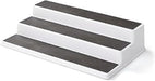 3-Tier Spice Rack Organizer for Cabinet - 15 Inch Non-Skid Pantry Organizer and Storage Shelf for Spices, Canned Goods, Seasonings - White and Gray Kitchen Cabinet Organizer