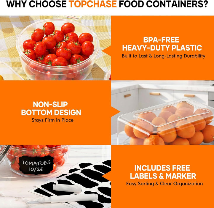 50 PCS Food Storage Containers with Lids BPA-Free (25 Containers & 25 Lids)