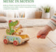 Wooden Push Toys for Toddlers 1-3, Crocodile Beating Drum Walking Pull Toy
