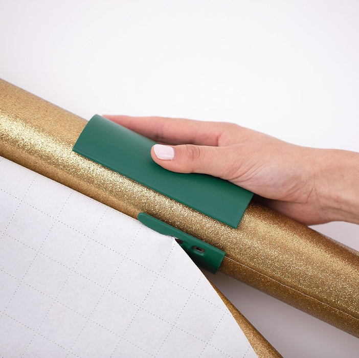 Wrapping Paper Cutter (2-Pack) | As seen on Shark Tank | Made in USA | Green | Holiday Gift Wrap Paper Roll Holder and Cutter
