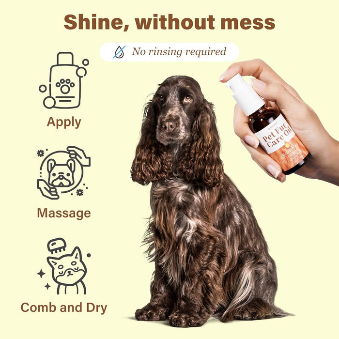 Pet Fur Care Oil - Detangles, Reduces Shedding - Adds Shine with Collagen & Natural Oils - Leave-in Conditioner for Dogs