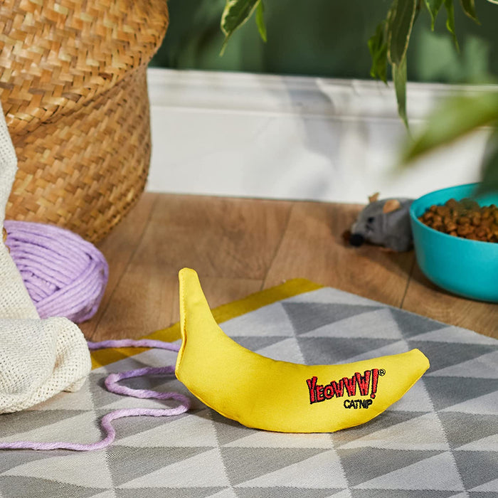 Catnip Chi-CAT-a Banana Toy for Cats - 7 Inches - Durable Cotton Twill - Made in the USA - Stuffed with Organically Grow