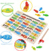 Magnetic Wooden Fishing Game Toy for Preschoolers, Alphabet Fish Catching Counting Games Puzzle with Numbers and Letters