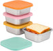 4 Pack Stainless Steel Sandwich Containers & Box, 30oz Metal Food Storage