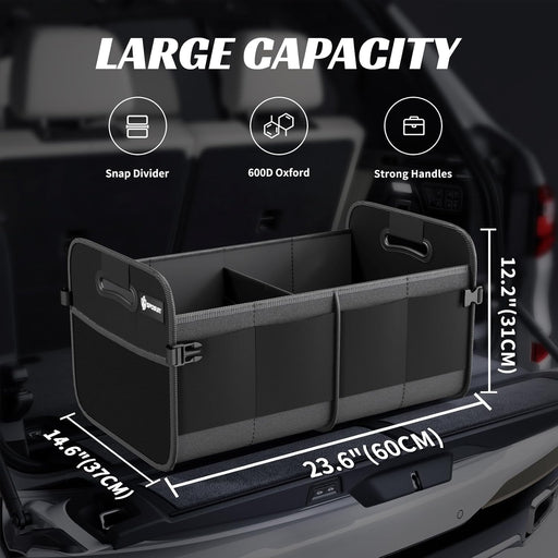 Trunk Organizer for Car - 70L Collapsible Sturdy Car Storage, Black