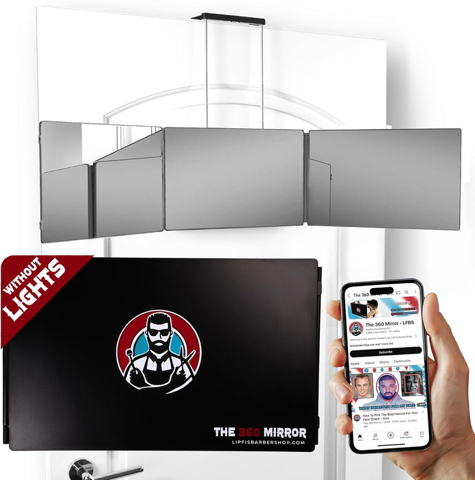 The 360 Mirror Trifold Barber 3 Way Mirror for Self Hair Cutting System