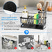 Sink Caddy, Sponge Holder for Kitchen Sink, Kitchen Sink Organzier with High Brush Holder, Rustproof Stainless Kitchen Gadgets Sink Accessories, Organizadores De Cocina, Patent 1038566S